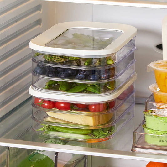 🍱 50% DI SCONTO! 👀 Contenitore per Frigorifero Trasparente con Coperchio – Visibilità Totale, Design Impilabile e 3 Dimensioni – Organizza il Tuo Frigorifero Senza Sforzo ✨