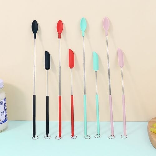 🧴🥄 Spatola Mini in Silicone Telescopico – Raschia fino all'ultima goccia di crema! Ideale anche per padelle antiaderenti, resistente al calore 🍳