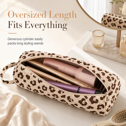 ⏳🔥 SCONTO DEL 50% A TEMPO LIMITATO! ⏰ Borsa da Viaggio Trapuntata Portatile con Manico per Asciugacapelli, Arricciacapelli e Piastra 🐆