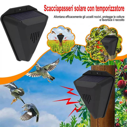 🌿⚡ Dissuasore per uccelli a energia solare – Impermeabile, silenzioso e perfetto per terrazzi e tetti
