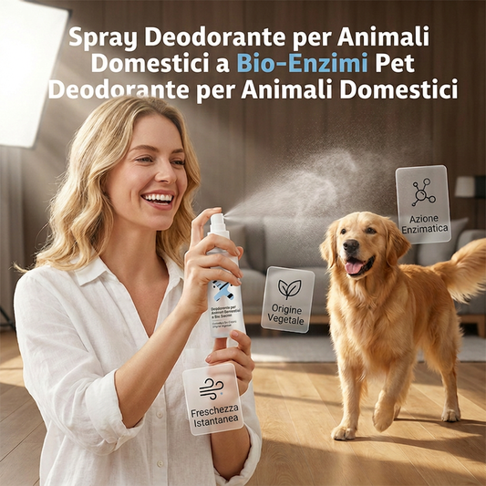 Spray deodorante per animali domestici a enzimi biologici