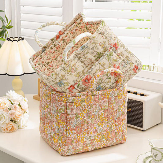🌸 Cestino portatile in tessuto con stampa floreale – Organizza con stile, pieghevole e leggero per ogni ambiente 🧺