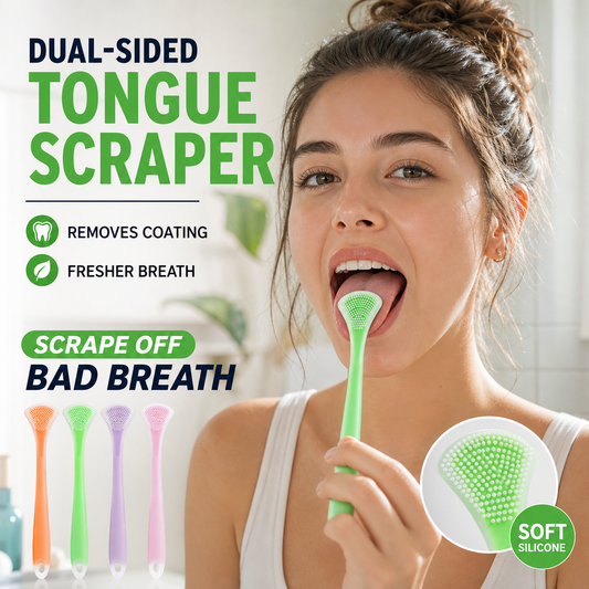 👅✨ Raschietto linguale a doppia faccia – Alito fresco e igiene orale completa, per una sensazione di pulito che dura