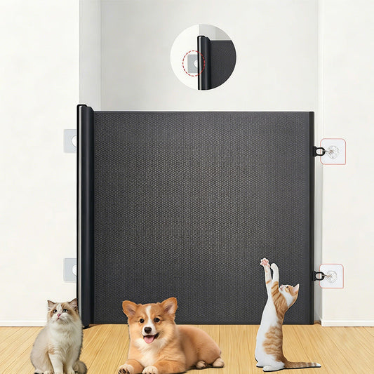 🛒🐱 Cancelletto retrattile per animali senza forare – Protezione pratica per porte e scale, senza danneggiare i muri. Ordina ora!