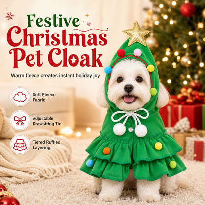 🎄🐾 Mantello natalizio ad albero per cani e gatti – Il costume festoso che rende il tuo pet la star del Natale ✨