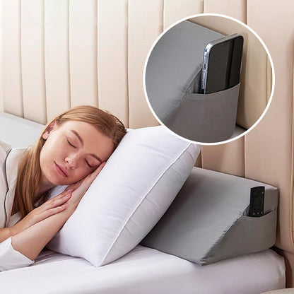 ✨🛏️ Cuscino a cuneo per testiera con tasche laterali – Design salvaspazio, comfort e organizzazione in un solo prodotto
