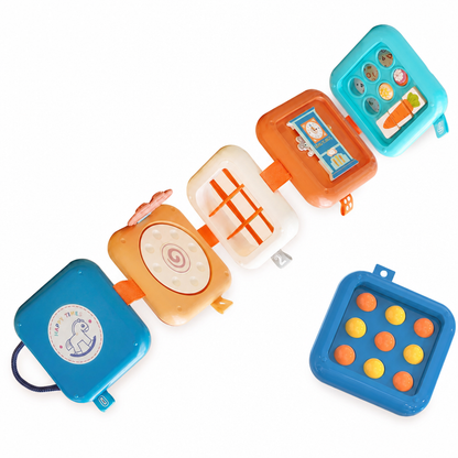 Emphasize development: ✨ Palla Attività Sensoriale Impilabile – 5 Lati di Gioco, Pulsanti e Ingranaggi – Bordi Lisci e Sicuri – Perfetta per Viaggi e Gioco! 50% OFF 🧸