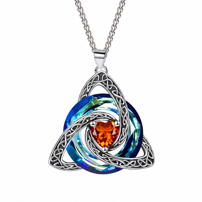 ✨❤️ Collana Nodo Celtico con Pietra del Mese e Cuore in Cristallo – Un pensiero speciale e indimenticabile per lei 🎁