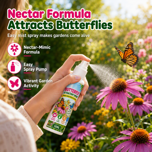 🦋🌸 Goitali® Spray Attrattivo per Farfalle da Giardino 50 ml – Formula Ispirata al Nettare per Fiori, Balconi e Spazi Esterni