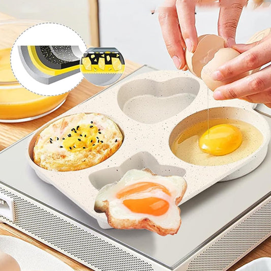 🍳 50% di sconto! 🥚 Padella per Omelette a 4 Scomparti – Multifunzionale e cottura uniforme ✨