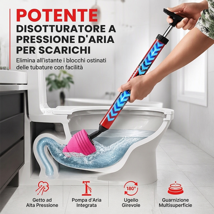 💥Goitali® Sblocca-Scarichi ad Alta Pressione per WC e Tubature – Aria Compressa, Nessun Chimico ✨