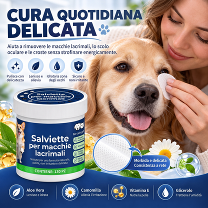 🐶🐱Goitali® Salviette Detergenti per Occhi e Macchie Lacrimali di Cani e Gatti – Pulizia Delicata ✨