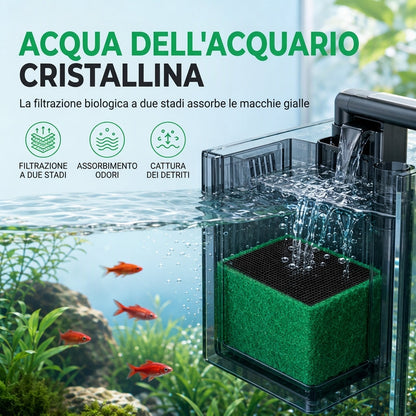 🔥🐟Goitali® Filtro Cubo Carbone Attivo Acquario – Acqua Cristallina e Pesci Sani ✨