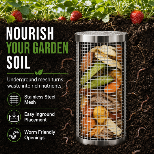 🌱Goitali® Tubo in Acciaio Inossidabile per Compostaggio con Vermi da Giardino – Trasforma i Rifiuti in Nutrienti ✨