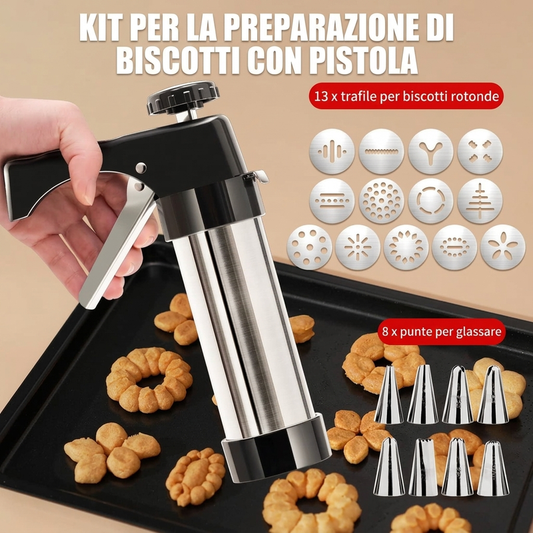 🔥SVENDITA CALDA AL 50%🔥 Goitali® Macchina per Biscotti in Acciaio Inossidabile con 13 Dischi e 8 Ugelli ✨