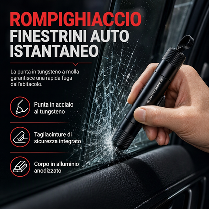 🚗🔨Goitali® Mini Martello di Sicurezza Portatile per Auto e Rompi Vetri – Compatto, Resistente e Salvavita ✨