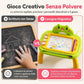 🎨 Lavagna Magnetica e Tavolo da Disegno per Bambini | Schermo a 4 Colori Cancellabile con Gambe Rimovibili | Include Penna Magnetica e 4 Timbri per Gioco Senza Macchie ✏️🐰