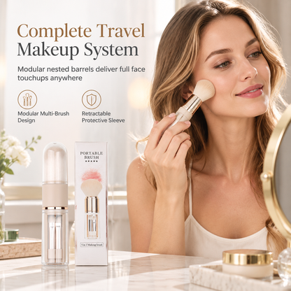 ✈️ Goitali® Set Pennelli Trucco Retrattili da Viaggio 5 in 1 e 6 in 1 – Pratici e Compatti ✨