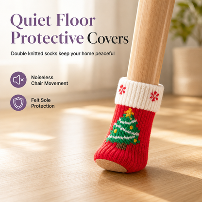 🎄🔥 Goitali® Calze Natalizie per Sedie – Protezione Silenziosa in Feltro Spesso, Offerta Festiva! 🧦
