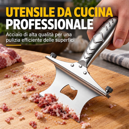 🧹 Goitali® Raschietto Artigianale in Metallo con Setole di Maiale – Pulizia Efficace per la Cucina ✨